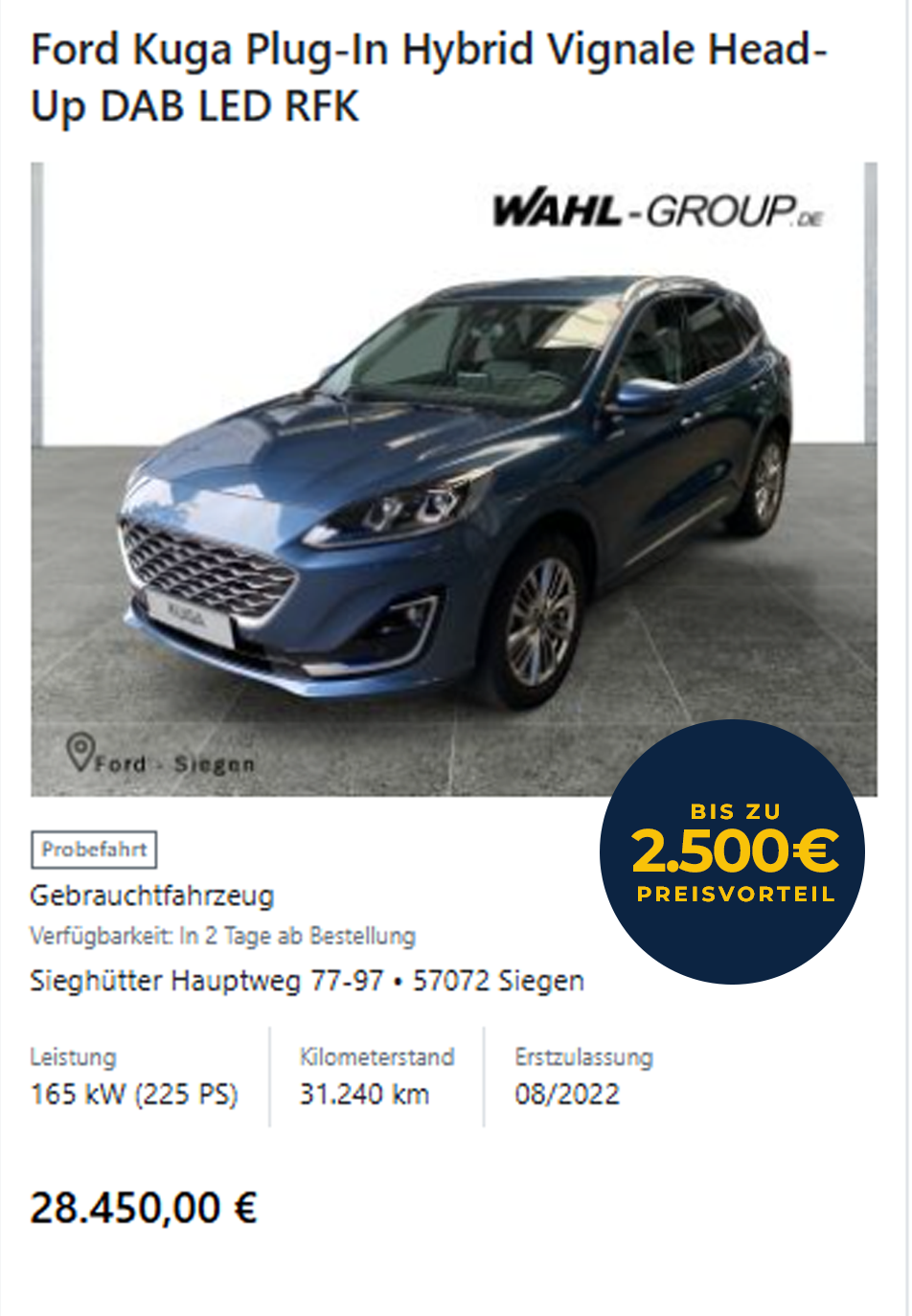 Ford Kuga – Gebrauchtwagen (Karte 4)